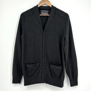Eddie Bauer Cotton Cashmere Cardigan Sweater Men’s Size Medium in Charcoal Gray